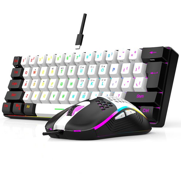 61-Tasten Mechanisches Gefühl Wired Gaming Tastatur Maus Set USB Für Desktop Laptop Büro_voghion.com