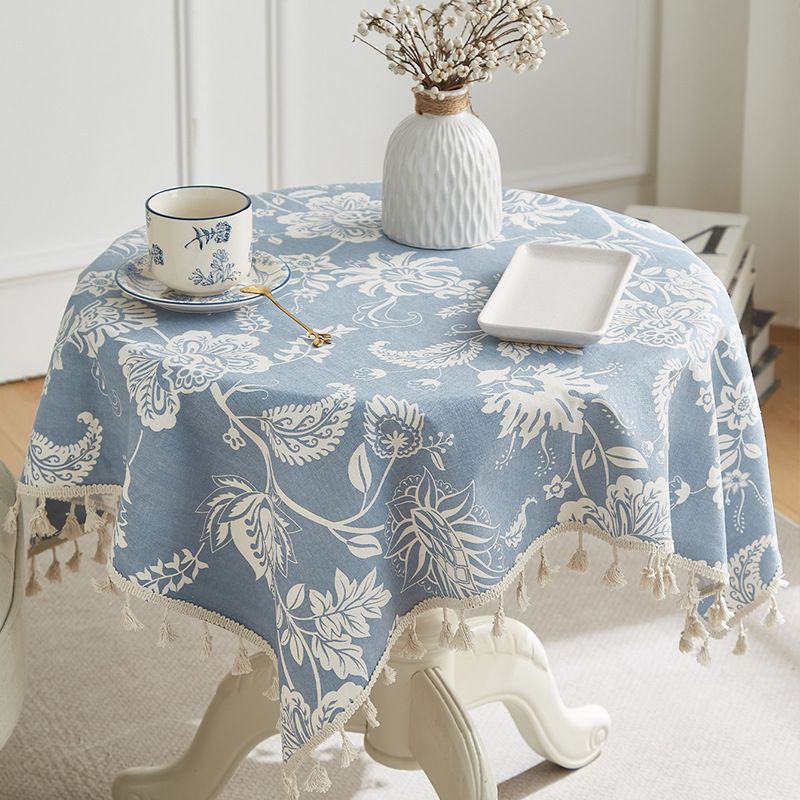 White Flower Tablecloth Cotton And Linen Ins Small Fresh Dustproof Heat Insulation Home Table Cloth Coffee Table Table Cloth_voghion.com