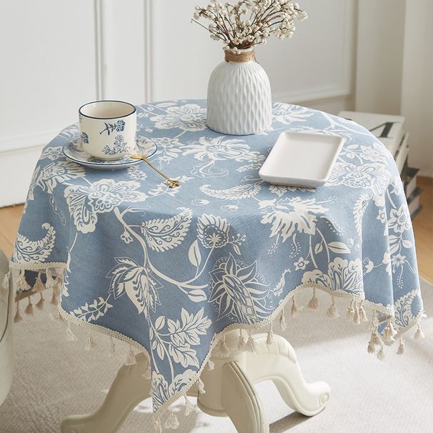 White Flower Tablecloth Cotton And Linen Ins Small Fresh Dustproof Heat Insulation Home Table Cloth Coffee Table Table Cloth_voghion.com