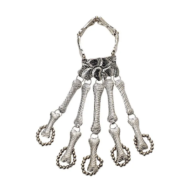Fashionable And Creative Skull Skeleton Ghost Claw Halloween Makeup Ball Funny Finger Bracelet_voghion.com