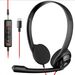 HW02 Lightweight Bilateral Wired Headset With 3.5mm & Type-C Jack For PC/Office/Telecom (Adjustable Headband, Noise-Canceling Mic)_voghion.com