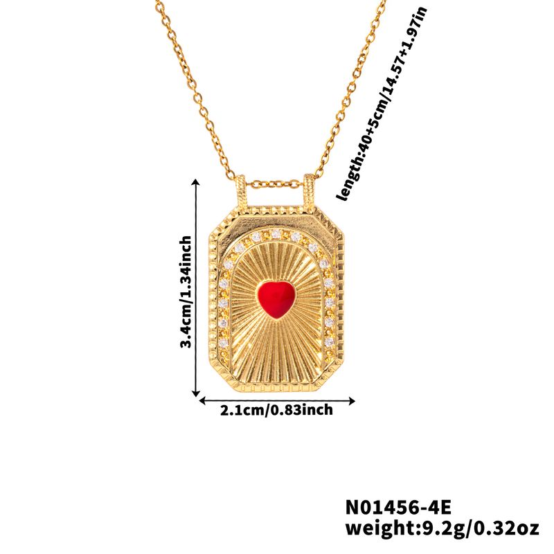 Geometric Universe Necklace – Micro Inlaid Zircon Oil Drop Pendant, Creative Color Square Design_voghion.com