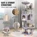 Cat Tree 60.6' Cat Tower With Cat Condo Sisal Scratching Post Light Grey_voghion.com
