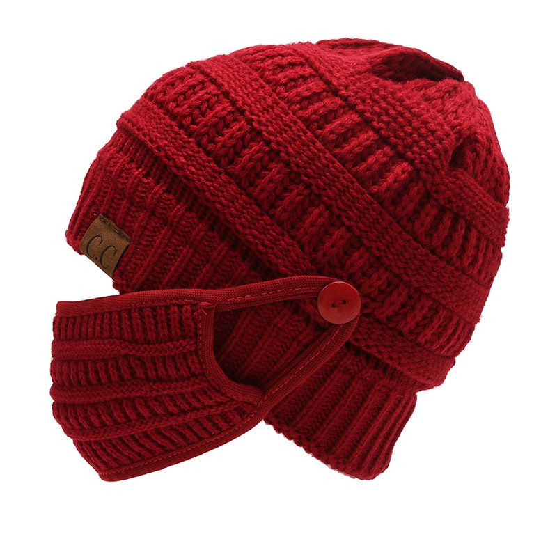 Same Style Label Warm Thickened Non-Fleece Knitted Without Ponytail With Pom-Pom Yarn Hat_voghion.com