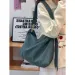 Large Capacity Lazy Style Denim Canvas For Women Loose Feel Underarm Commuter Crossbody Bag_voghion.com