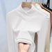 Camicia a maniche lunghe termica a coste slim fit in stile europeo di Hong Kong per ragazza 2025 autunno inverno nuovo collo alto interno_voghion.com