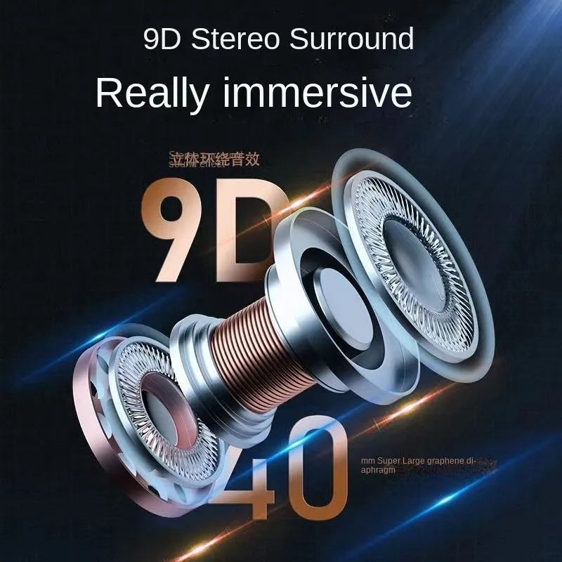 Bluetooth Headset Wireless 9D Surround Sound Effect Big Speaker High Volume All Mobile Phones Universal Folding Carrying_voghion.com