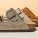 Couple's Genuine Leather Cork Beach Shoes Pure Original Cowhide Lazy Thick Soled Slippers_voghion.com