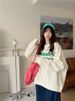 2024 version letter pullover hoodie for women in plus size, loose and versatile round neck top with ins as the_voghion.com