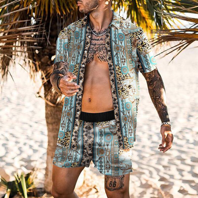 Hawaii-Kurzarmhemd für Herren, 3D-Digitaldruck, Hemdanzug_voghion.com