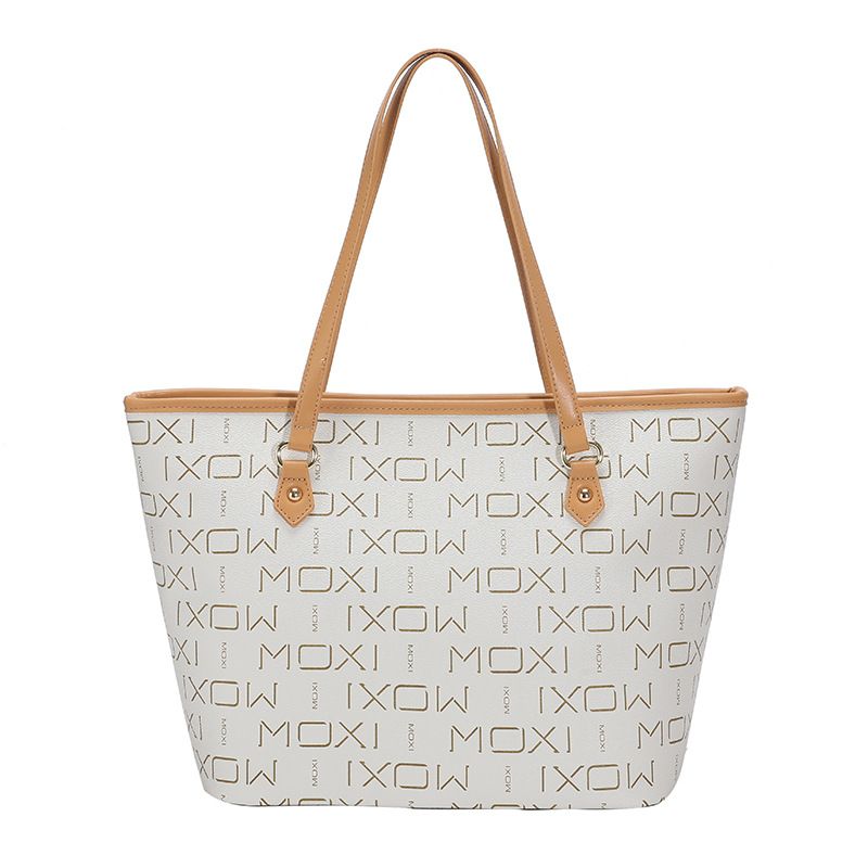Design originale Nuova borsa tote a tracolla da donna vintage con stampa di lettere di grande capacità_voghion.com