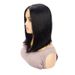 Synthetic Clip-in Women's Wigs V Shaped Hollow Black Short Bob Half Head_voghion.com