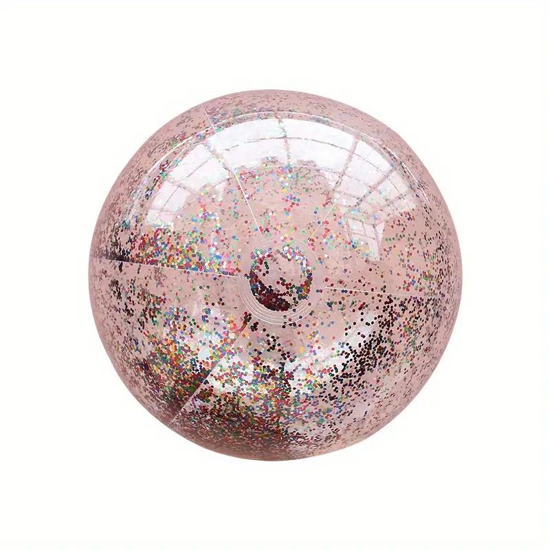 Palla da spiaggia gonfiabile con glitter, giocattolo da gioco in PVC trasparente per bambini con giochi d'acqua scintillanti e sabbia per piscina all'aperto_voghion.com