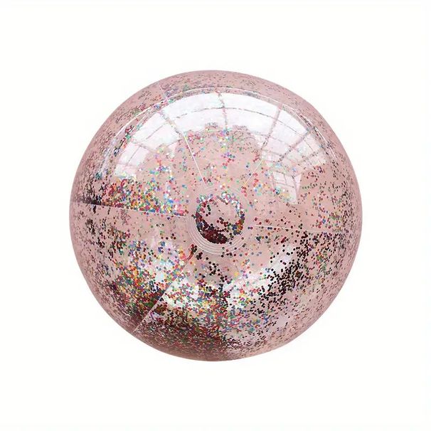 Palla da spiaggia gonfiabile con glitter, giocattolo da gioco in PVC trasparente per bambini con giochi d'acqua scintillanti e sabbia per piscina all'aperto_voghion.com