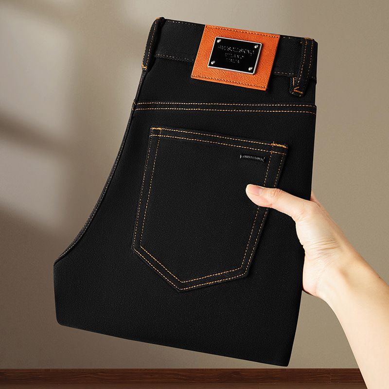 Herrenbekleidung Original Jeans Herren schwarz neue Herbst- und Wintermarke lässig schlank elastische High-End-Waren lange Hosen_voghion.com