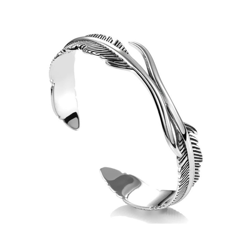 Japanese Literary Silver-Plated Goro Takahashi Gold Double Leaf Men's Bracelet_voghion.com