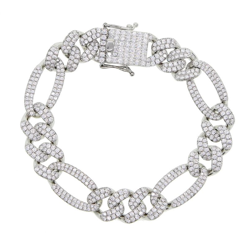 Damenschmuck, 12 mm kubanisches Fußkettchen mit Strasssteinen – stilvolles Punk-Design für Frauen – Optionen in Silber und Gold_voghion.com