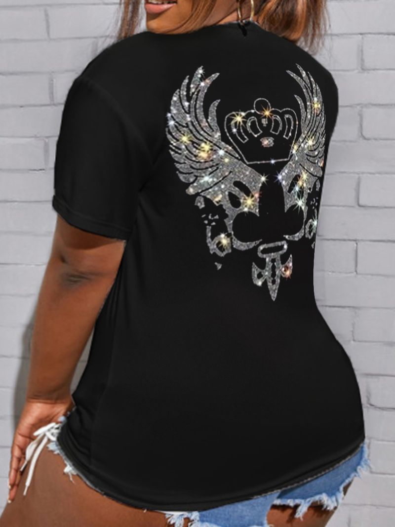 Lässiges, modisches Bügel-T-Shirt für Damen mit Rundhalsausschnitt_voghion.com