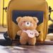 Mini Teddy Adorable Bear Plush Keychain Cute Small Backpack Charm White And Brown_voghion.com