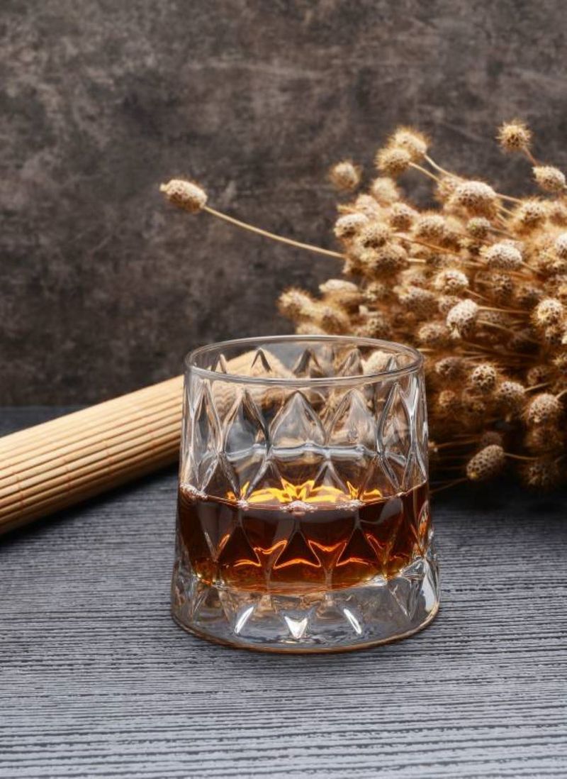 Paşabahçe 420194 Leafy Whiskey Glass, 4-pack, 300 cc_voghion.com
