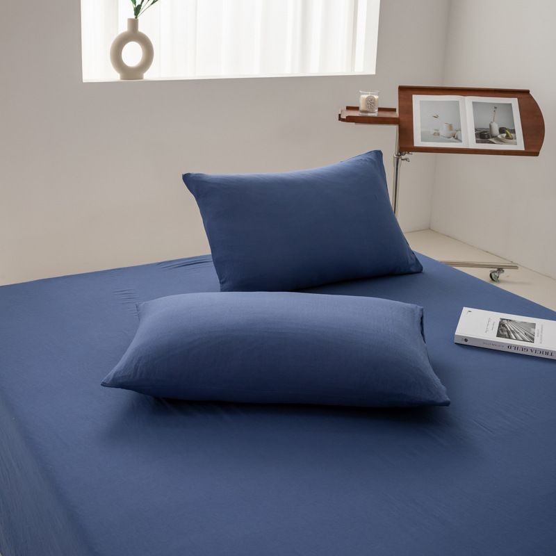 Federe in cotone lavato, di buona qualità, semplici federe in cotone lavato tinta unita, monouso, federe singole, coppia_voghion.com