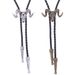 New Big Bull Head Shirt Chain Bolo Collar Rope Leather Necklace Long Tie_voghion.com