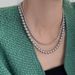 Silver Ni Style Necklace For Women, Light Luxury Niche Long Sweater Collarbone Chain, Simple Gray Pearl Choker Trend_voghion.com