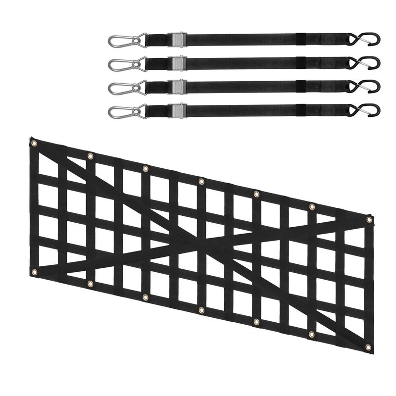 VEVOR Tailgate Net Pickup Truck Tailgate Net 54" X 18" Adjustable Cross Design_voghion.com
