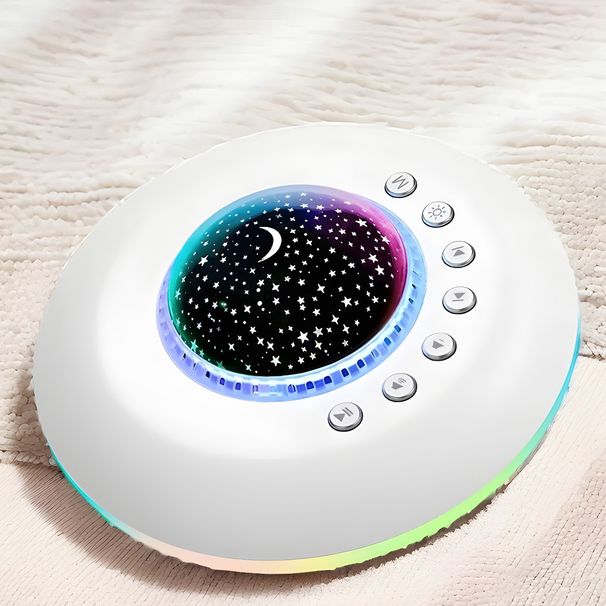 Máquina de ruído branco para bebês, artefato calmante para dormir, lâmpada auxiliar para dormir com céu estrelado colorido, alto-falante, instrumento portátil para dormir com ruído branco_voghion.com
