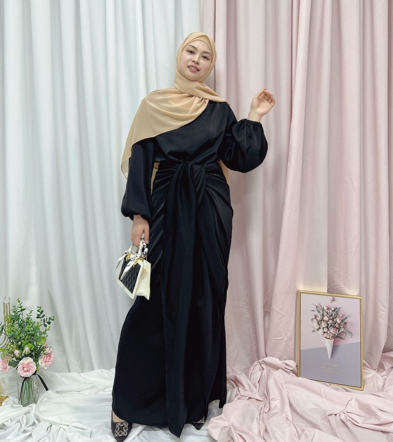 Vestido largo de sardina cifrada de Dubai de Muslim Fashion_voghion.com