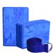 Gradient Blue Three-Piece High-Density Brick Stretching Strap Yoga Rope Beginner Aid Tool Set_voghion.com