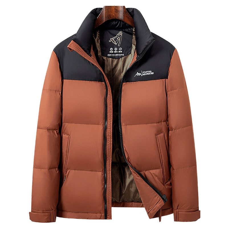 Lunar Apex Heren Short met ganzendonsvulling, 2024 Winter Nieuwe Opstaande Kraag Verdikte Pufferjas voor Koppels_voghion.com