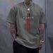 T-shirt versatile a maniche corte con scollo rotondo, alla moda, da uomo_voghion.com