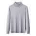 Maglione in lana a collo alto per uomo inverno 2024, tinta unita, versione pulita, fodera calda e spessa, base casual, maglione da uomo_voghion.com