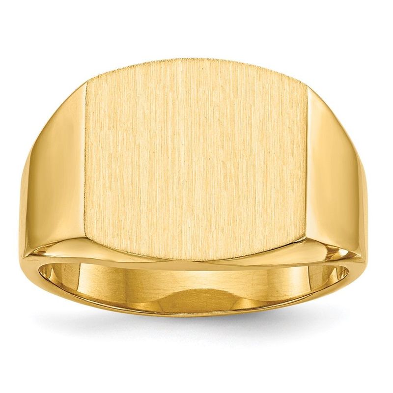 14k 13.5x14.5mm Closed Back Men's Signet Ring_voghion.com