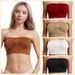 Plus Size Strapless Bra Without Chest Pads Breathable One-Shoulder Ruched Tube Top For Summer_voghion.com