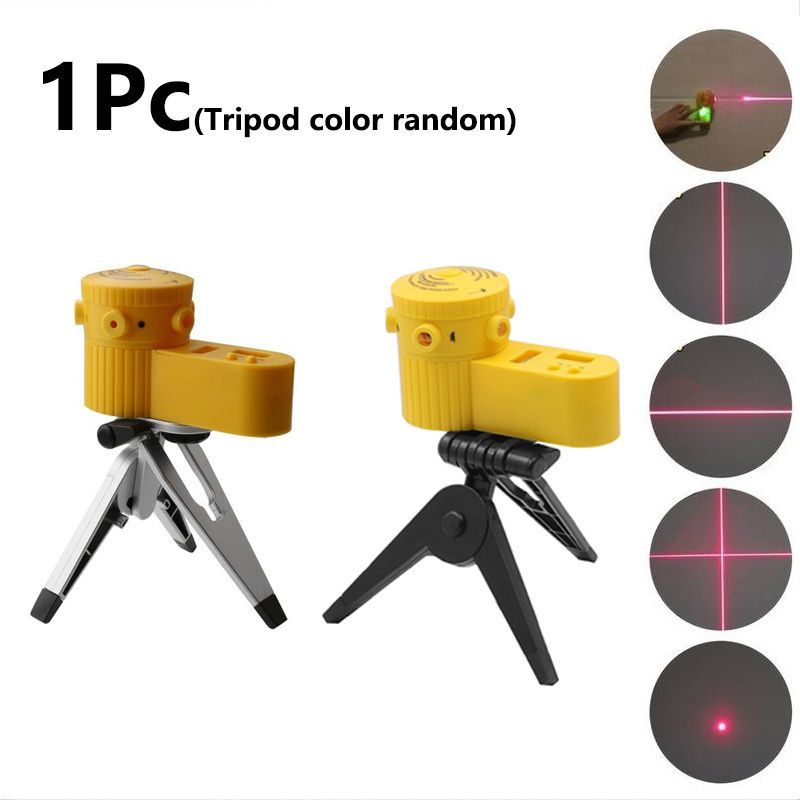 Multifunction LED Leveler Cross Laser Level Vertical Horizontal Line Tool Four In One Household Level Ruler Laser Ruler Can Rotate With Tripod Wire_voghion.com