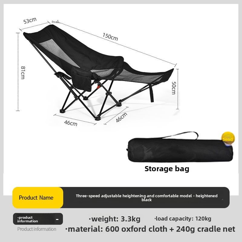 Outdoor Breathable Mesh Recliner Nap Portable Backrest Lazy Folding Three-Level Adjustable Chair_voghion.com