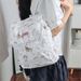 Girly Heart Large Capacity Cat Canvas Backpack Mori Style Floral Commuter Tote Bag Casual Handbag_voghion.com