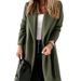 Elegante abrigo largo de lana para mujer: gabardina de talla grande con cinturón, ideal para oficina, otoño e invierno._voghion.com