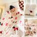 1pc Christmas Thickened Flannel Red Coral Plush Air-conditioned Blanket Gift Modern And Simple Polyester_voghion.com