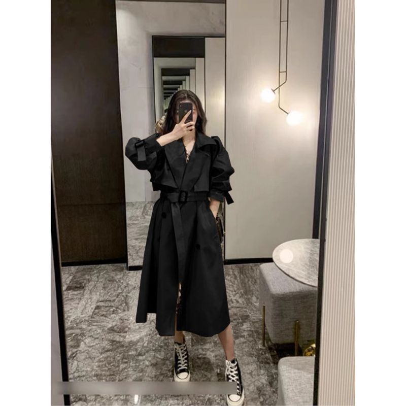 Herbst und Winter neuer mittellanger High-End-Mantel im europäischen Stil, beliebter Trenchcoat für Damen_voghion.com