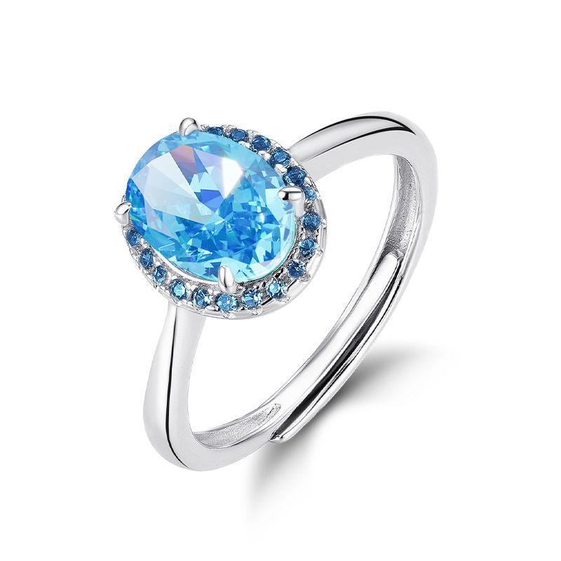 Willson S925 Silber Ring mit eiförmigem Diamanten in Diamantform mit hohem Kohlenstoffgehalt, Verlobungsantrag, Heirat, Aquamarin, Damenring, modisch und schlicht_voghion.com