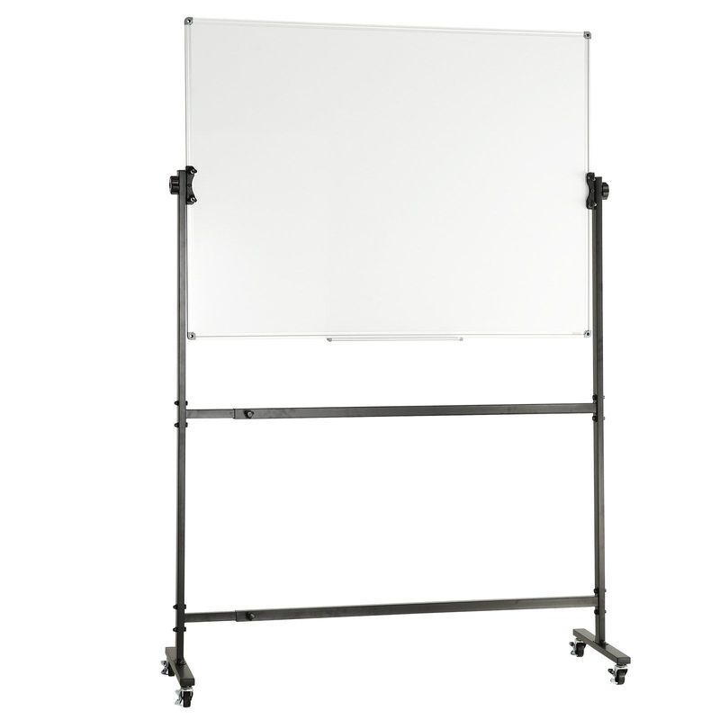 VEVOR Rolling Magnetic Whiteboard, Double-sided Mobile Whiteboard 48x36 Inches, Adjustable Height Dry Erase Board With Wheels, 1 Magnetic Erase & 3 Dry Erase Markers & Movable Tray For Office School_voghion.com
