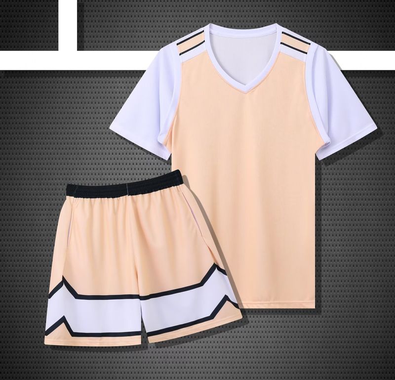 Completo da basket da donna a maniche corte stampato in due pezzi 2023, maglia per adulti, squadra di allenamento per competizione studentesca maschile_voghion.com