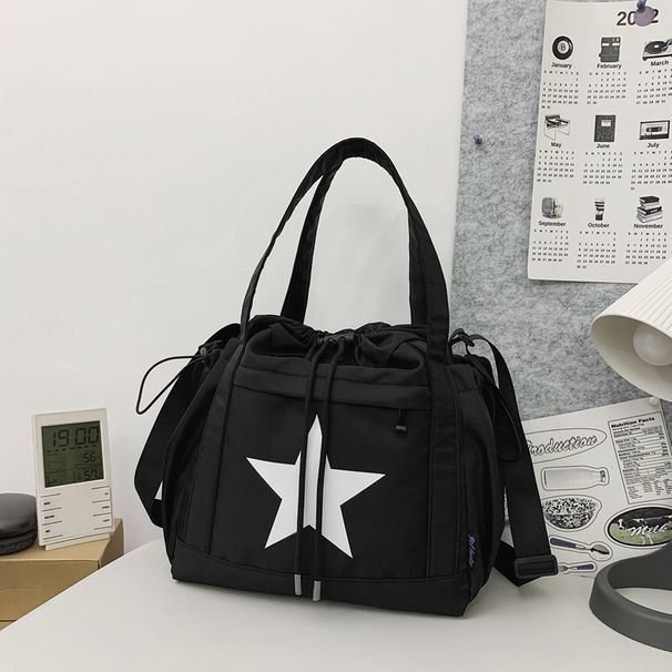 Pentagram Prints Nylon Fabric Crossbody Bags For Women Splash-proof Unisex Handbag Big Capacity Shopper Shoulder Bucket_voghion.com