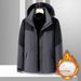 Autumn winter outdoor down jacket two-piece set, three in one detachable men's and women's sports hooded warm jacket,_voghion.com