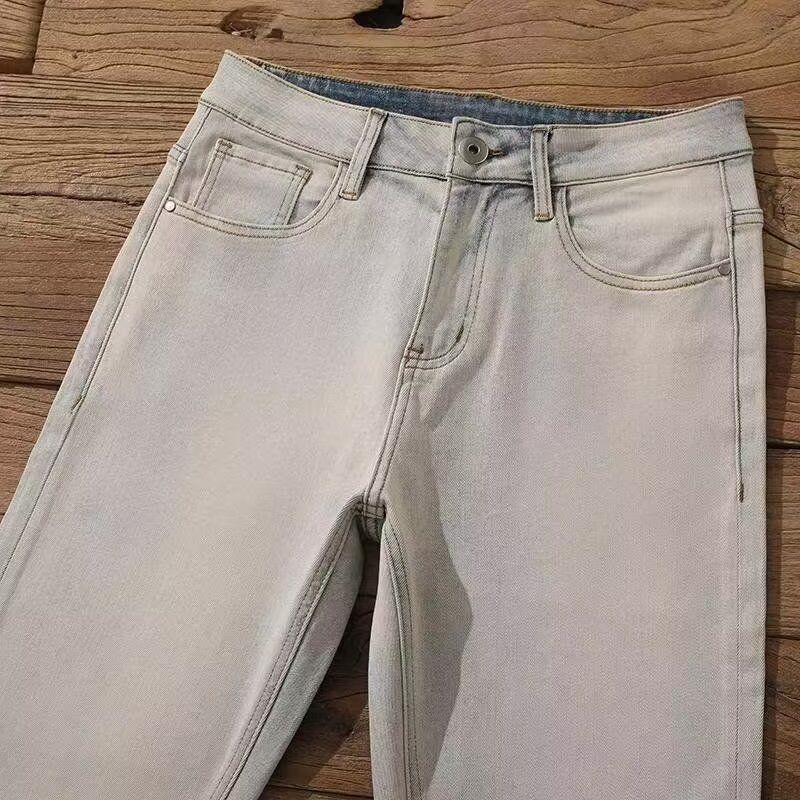 New style all-match harem jeans spring and summer new high-end slim straight pants trendy casual pants for men_voghion.com