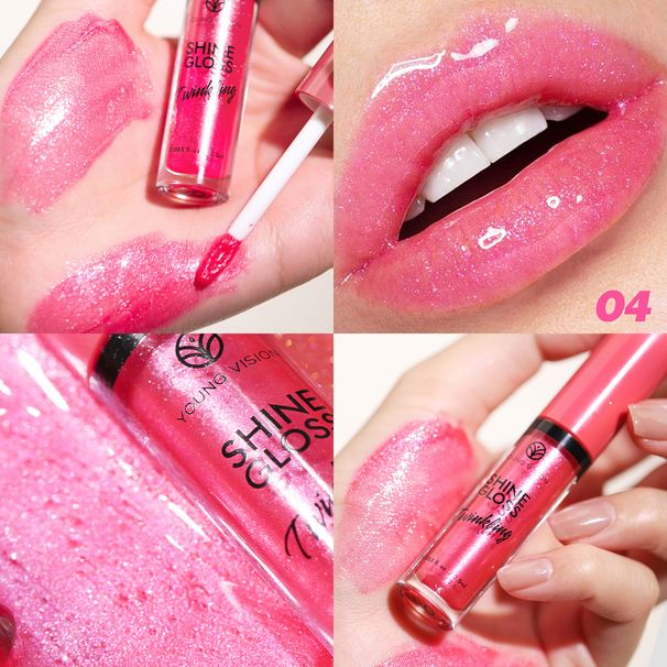 YOUNG VISION Shimmery Lip Gloss -8 Bead Color Ice Clear Lip Gloss, Light And Moisturizing, Fine And Sparkling Pure Desire, Stacking Magic Tool (2.5ml)_voghion.com