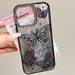 TechGlobe Gradient Glitter 3D Butterfly Case For 17 Pro Max IPhone 15 Diamond-Encrusted 14 Internet Celebrity_voghion.com